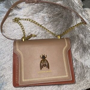 Vessana Gahon Brown/Taupe Leather Shoulder Bag! New without tags. Never used!